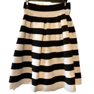 Black & White Nubby knit Paneled skirt